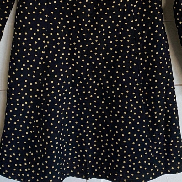 Abercrombie‎ & Fitch Emerson Square-Neck Long-Sleeve Mini Dress Polka-Dot Black - Picture 7 of 13